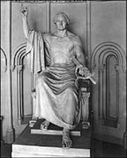 Washington in a Toga, by the artist Horatio Greenough.  Happy Birthday George.  Click to read about the controversial statue